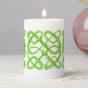 GREEN CELTIC KNOT 3"x4" Pillar Candle