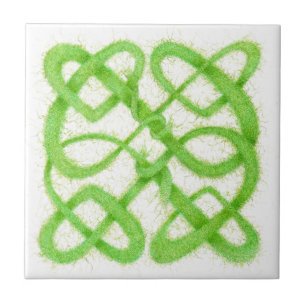 GREEN CELTIC KNOT 4.25" Ceramic Tile