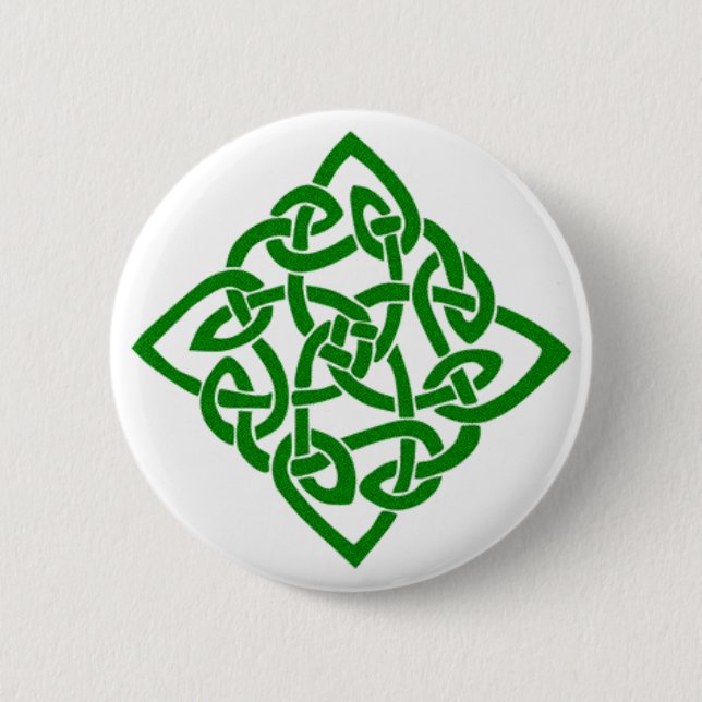 Green Celtic Knot Button (Front)