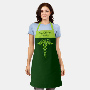 Green Celtic Knot Caduceus Apron