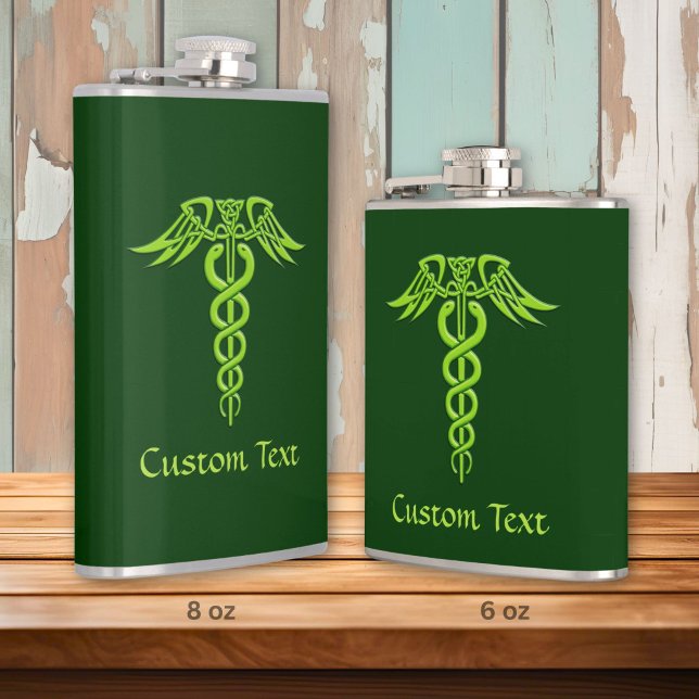 Green Celtic Knot Caduceus Flask (Creator Uploaded)