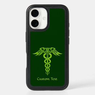 Green Celtic Knot Caduceus iPhone 16 Case