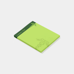 Green Celtic Knot Caduceus Post-it Notes