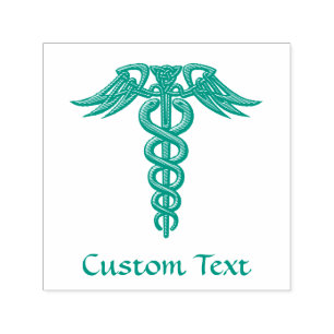Green Celtic Knot Caduceus Self-inking Stamp