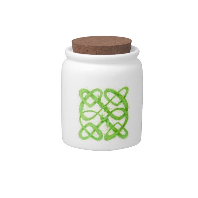 GREEN CELTIC KNOT Candy Jar (Front)