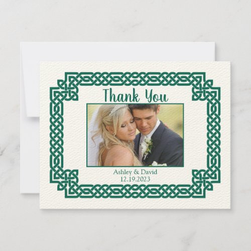 Green Celtic Knot Claddagh Irish Wedding Thank You