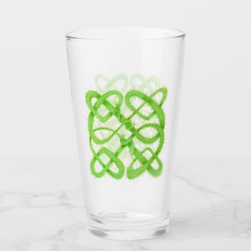 GREEN CELTIC KNOT Pint Drinking Glass