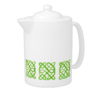 GREEN CELTIC KNOT Porcelain Teapot