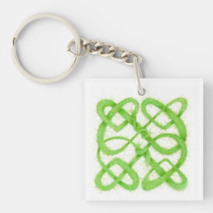 GREEN CELTIC KNOT Square Acrylic Keychain