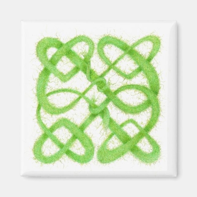 GREEN CELTIC KNOT Square Magnet (Front)
