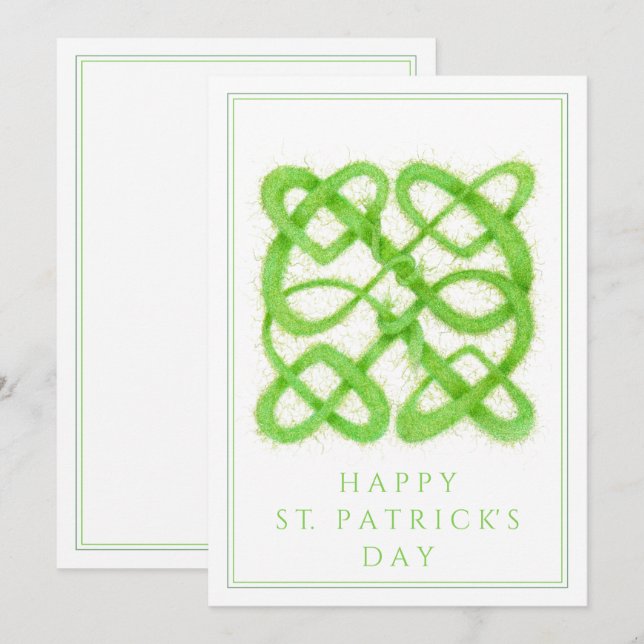 GREEN CELTIC KNOT St. Patrick's Day 5x7 Flat Card (Front/Back)