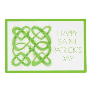 GREEN CELTIC KNOT St. Patrick's Laminated Placemat