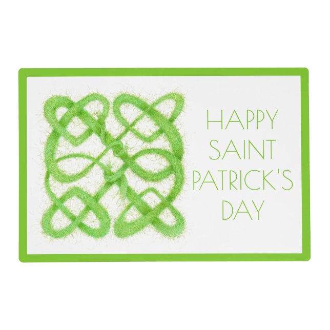 GREEN CELTIC KNOT St. Patrick's Laminated Placemat (Front)