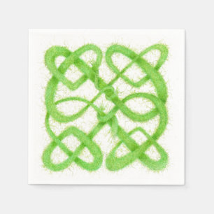 GREEN CELTIC KNOT Standard Cocktail Paper Napkins