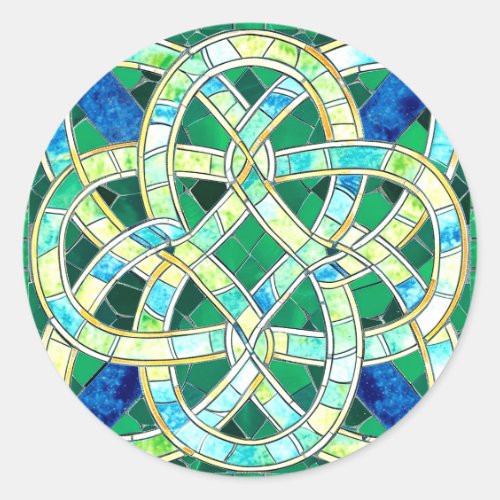 Green Celtic Knot Stone Mosaic