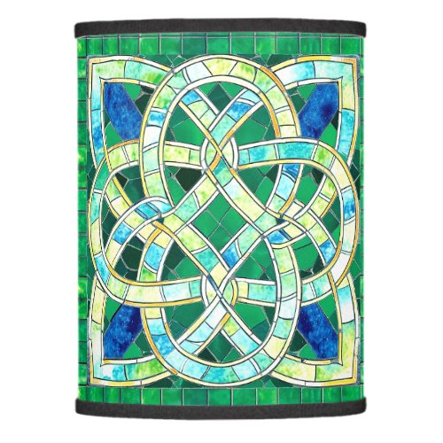 Green Celtic Knot Stone Mosaic Lamp Shade
