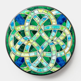 Green Celtic Knot Stone Mosaic PopSocket