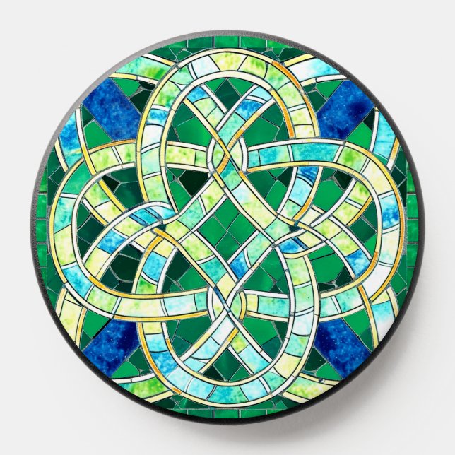 Green Celtic Knot Stone Mosaic PopSocket (Popsocket)