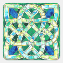 Green Celtic Knot Stone Mosaic
