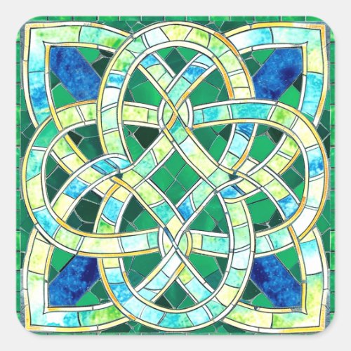 Green Celtic Knot Stone Mosaic