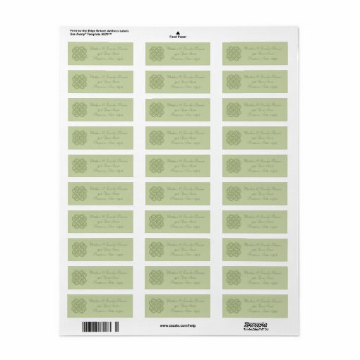 Green Celtic Knot Thin Envelope Address Labels Zazzle