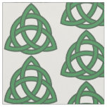 Green Celtic Knot Triquetra Pattern Fabric