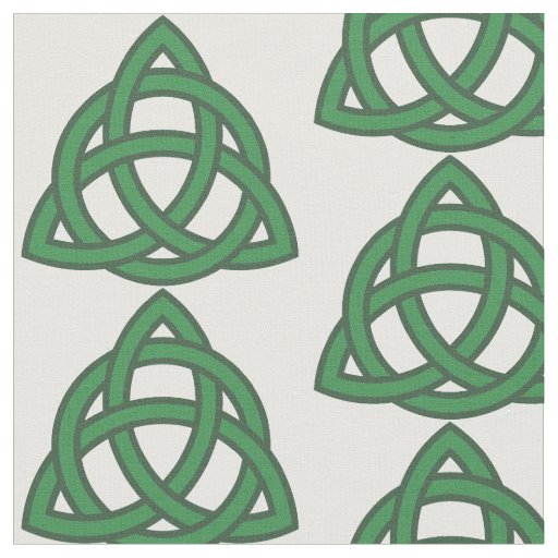 Green Celtic Knot Triquetra Pattern Fabric