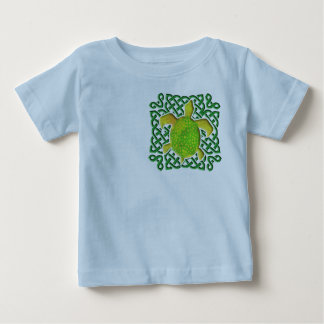 Green Celtic Knot Turtle 2-Sided Infant T-Shirts