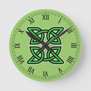 Green Celtic Knot Wall Clock