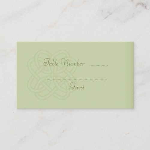 Green Celtic Knot Wedding Table Place Cards Business Card Templates