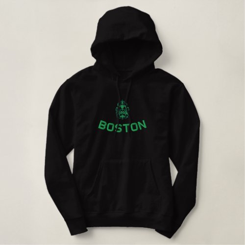 Green Celtic Knot with Customizable Text Embroidered Hoodie