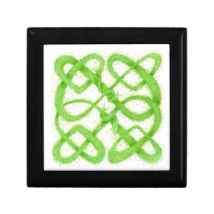 GREEN CELTIC KNOT Wooden Keepsake Box