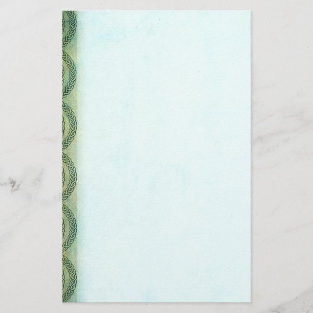 Green Celtic Knots Stationery (Front)