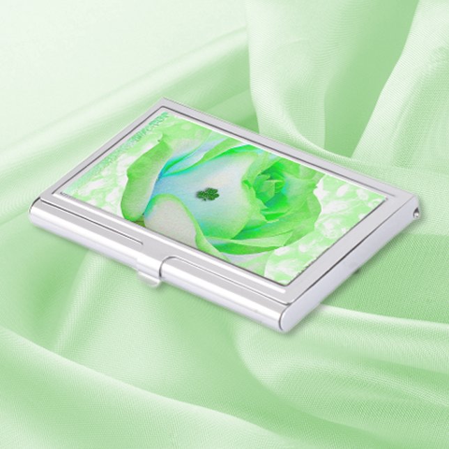 Green Celtic Rose Business Card Case (Creator Uploaded)