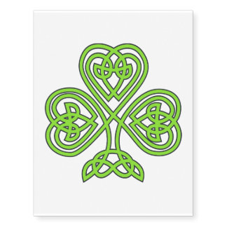 Green Celtic Shamrock Temporary Tattoos