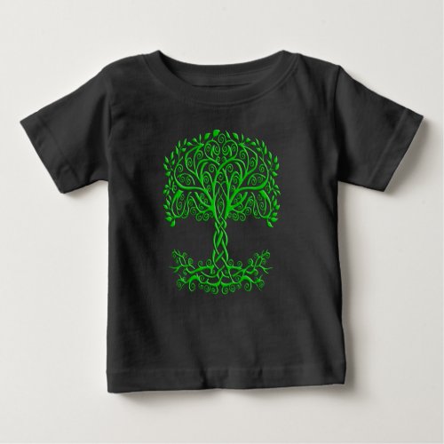 Green Celtic Tree Of Life Baby T_Shirt