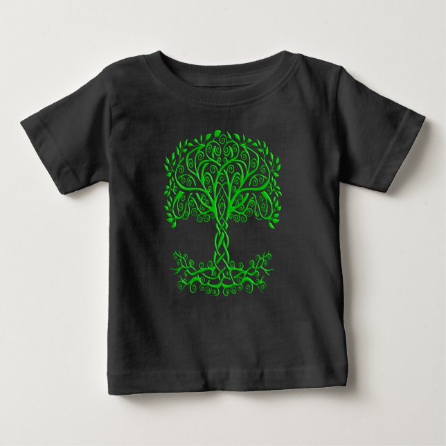 Green Celtic Tree Of Life Baby T-Shirt (Front)