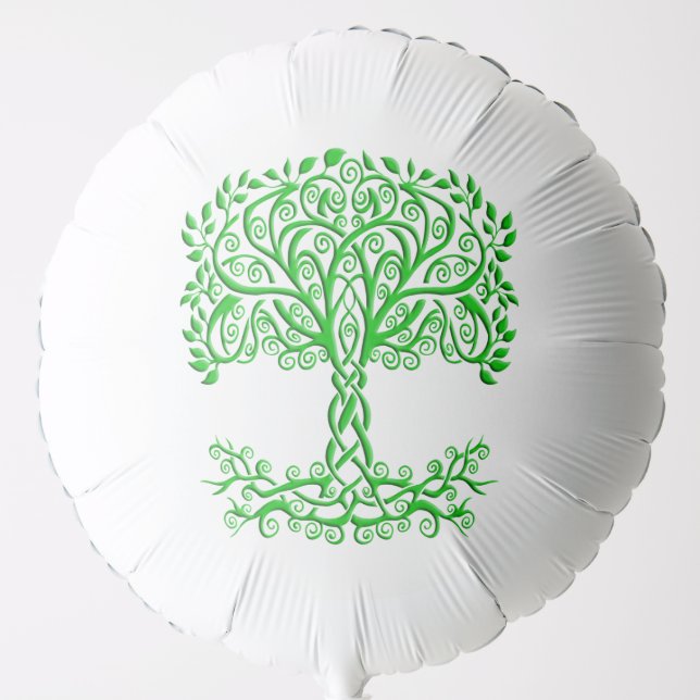Green Celtic Tree Of Life Balloon (Front)