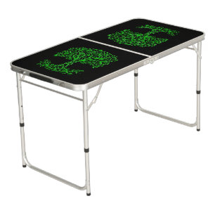 Green Celtic Tree Of Life Beer Pong Table