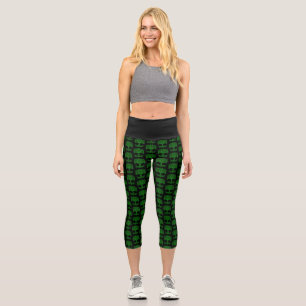 Green Celtic Tree Of Life Capri Leggings
