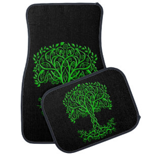 Green Celtic Tree Of Life Car Floor Mat