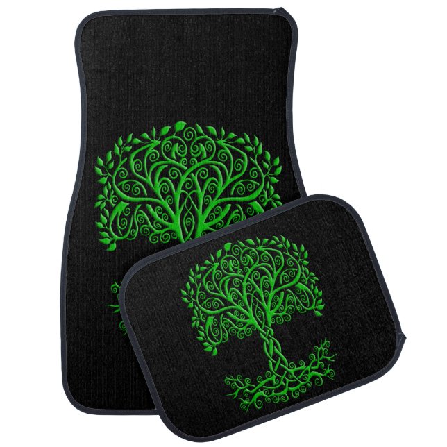 Green Celtic Tree Of Life Car Floor Mat (Set)