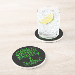 Green Celtic Tree Of Life Coaster