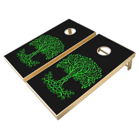 Green Celtic Tree Of Life Cornhole Set