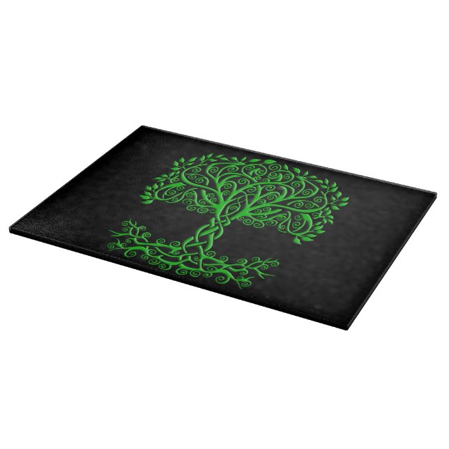 Green Celtic Tree Of Life Cutting Board (Corner)