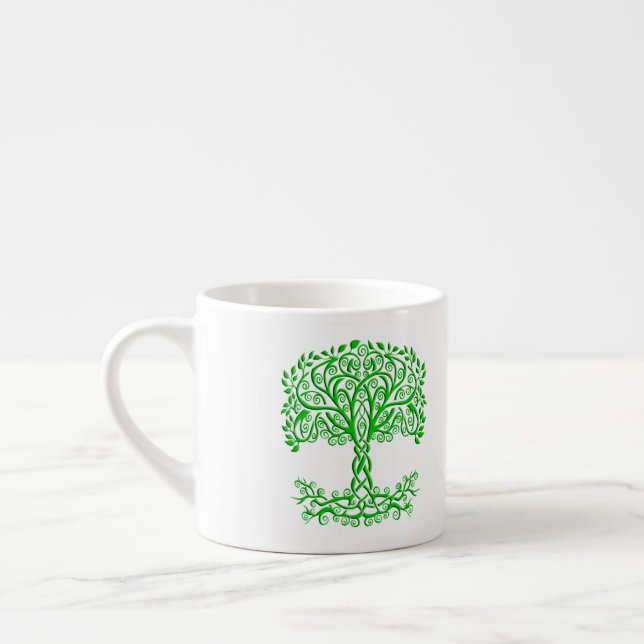 Green Celtic Tree Of Life Espresso Cup (Left)