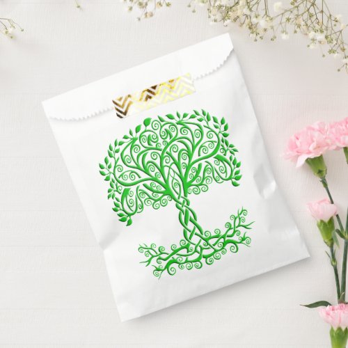 Green Celtic Tree Of Life Favor Bag