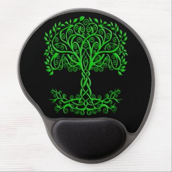 Green Celtic Tree Of Life Gel Mouse Pad by atteestude at Zazzle