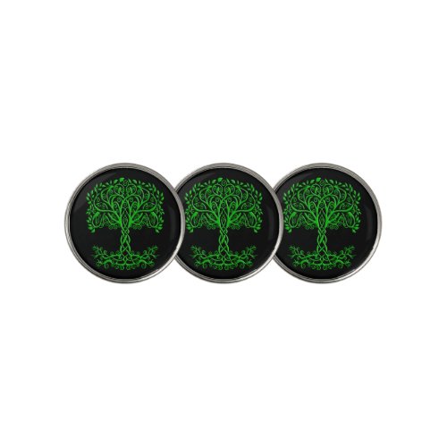 Green Celtic Tree Of Life Golf Ball Marker