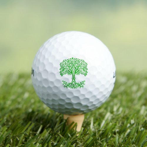 Green Celtic Tree Of Life Golf Balls